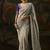 grey viscose zari heavy embroidery sequince work designer  saree
