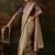 beige viscose zari heavy embroidery sequince work designer  saree