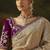 beige viscose zari heavy embroidery sequince work designer  saree