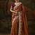 rust viscose zari heavy embroidery sequince work designer  saree