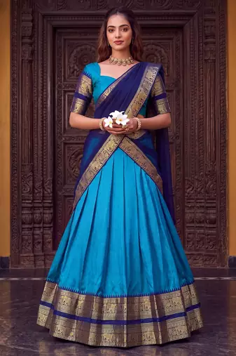 Tradition South Style Poly Cotton Half Saree
