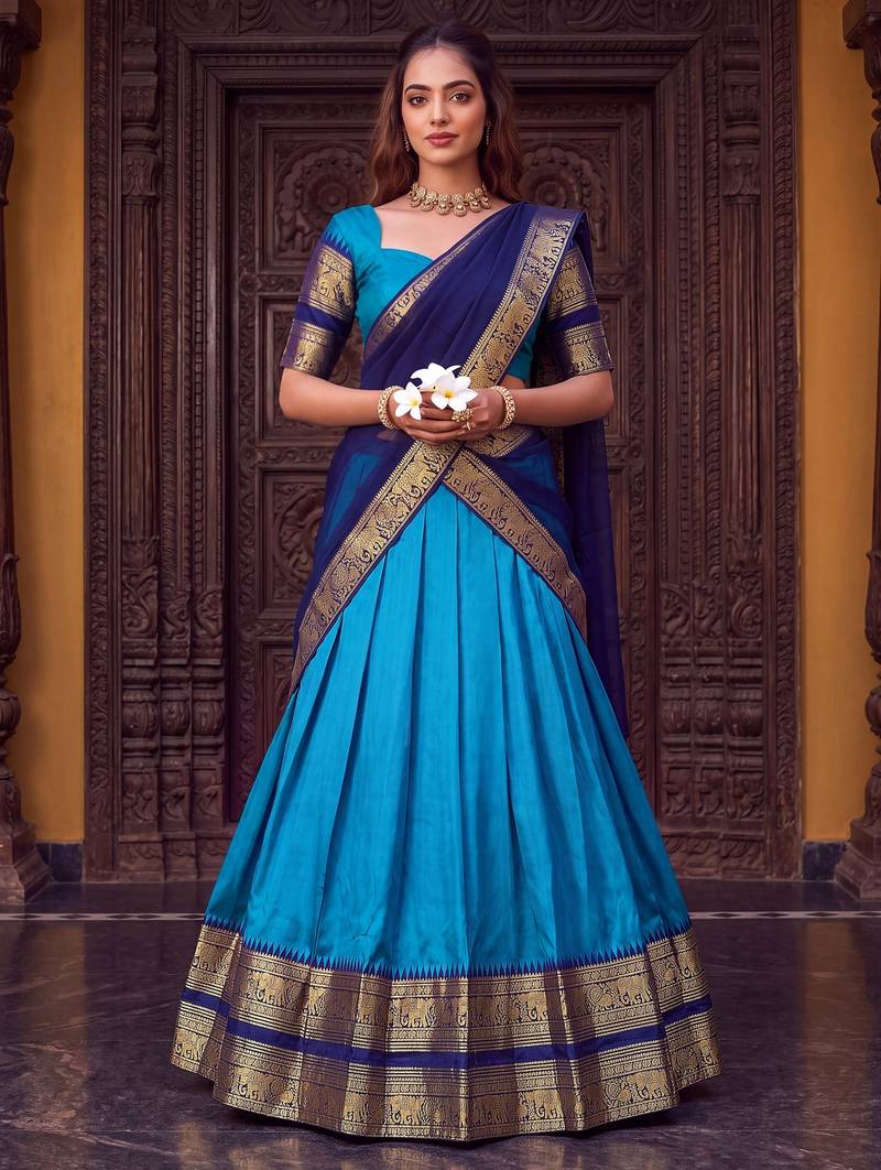 Tradition South Style Poly Cotton Half Saree