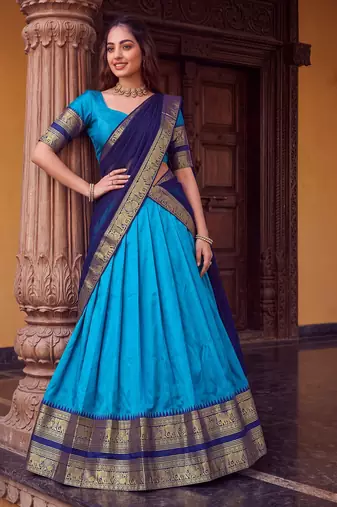 Tradition South Style Poly Cotton Half Saree