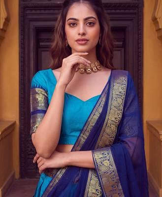 Tradition South Style Poly Cotton Half Saree 3