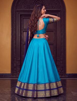 Tradition South Style Poly Cotton Half Saree 4