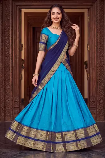 Tradition South Style Poly Cotton Half Saree