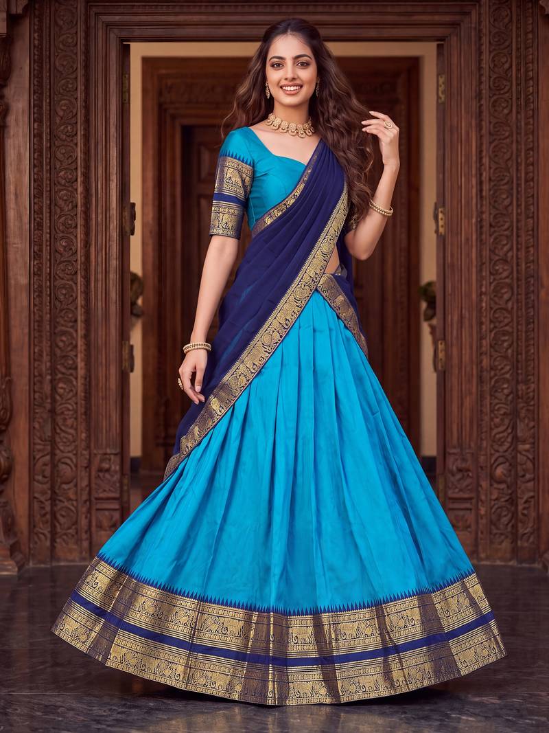 Tradition South Style Poly Cotton Half Saree