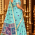 aqua blue floral muga cotton blend jamdani saree with blouse