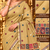 beige floral muga cotton blend jamdani saree with blouse