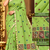 green floral muga cotton blend jamdani saree with blouse