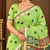 green floral muga cotton blend jamdani saree with blouse