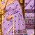 lavender floral muga cotton blend jamdani saree with blouse