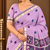lavender floral muga cotton blend jamdani saree with blouse