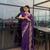Beautiful purple cut work border fancy saree with embroidered blouse