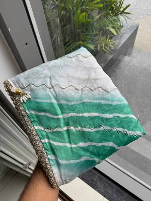 Green ombre party wear saree 3