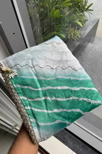 Green ombre party wear saree