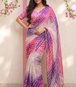 Pink ombre party wear saree