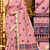 pink floral muga cotton blend jamdani saree with blouse