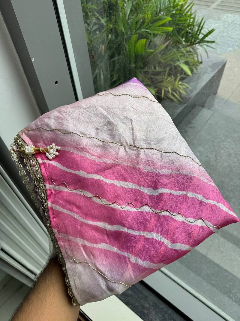 Pink ombre party wear saree
