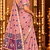 pink floral muga cotton blend jamdani saree with blouse