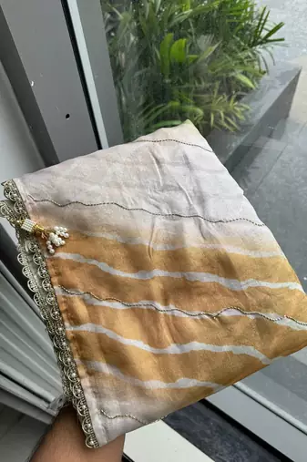 Mustard yellow ombre party wear saree