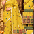 yellow floral muga cotton blend jamdani saree with blouse