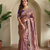 Woven design dual-tone party wear saree with cutwork embroidery detailing
