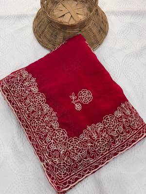 Heavy cord embroidery & sequins butti work traditional ethnic saree 4
