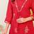 Red mull chanderi long kurta with palazzo & dupatta set