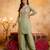 Pista green embroidered kurta with palazzo & dupatta set