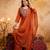 Orange embroidered kurta with palazzo & dupatta set