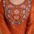 Orange embroidered kurta with palazzo & dupatta set