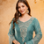 Blue embroidered kurta with ghaghra palazzo & dupatta set