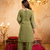 Mehendi embroidered kurta with salwar & dupatta set