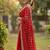 red color sequence embroidery work with cut work border silk blend saree