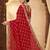 red color sequence embroidery work with cut work border silk blend saree