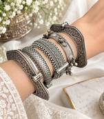 Antique square kada set of 5 pc, vintage handmade bangle kada stack