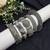 Openable Screw Hand kada Oxidized Silver Bangle Set, 5 Piece Indian Tribal Bracelet Set