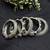 Openable Screw Hand kada Oxidized Silver Bangle Set, 5 Piece Indian Tribal Bracelet Set