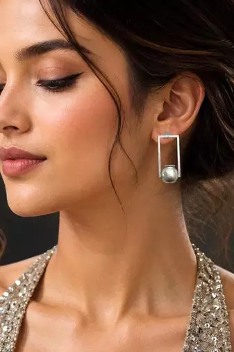Oxidized Pot shaped Earrings, Minimalist Geometric Earrings