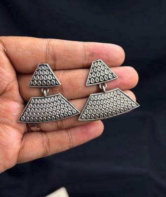 Oxidized Tribal Hasuli Torque Statement Jewelry, Geometric Boho Necklace and Earrings 4