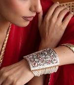 Multicolor gold plated jadau bracelet