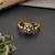 Gold plated polki adjustable ring