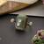 Gold plated mint green polki adjustable ring