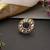 Gold plated blue polki adjustable ring