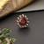 Gold plated red kundan adjustable ring