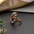 Gold plated red kundan adjustable ring