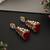 Gold plated ruby red polki jhumka earrings