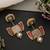 Gold plated multicolor polki dangler earrings