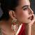 Gold plated multicolor polki dangler earrings